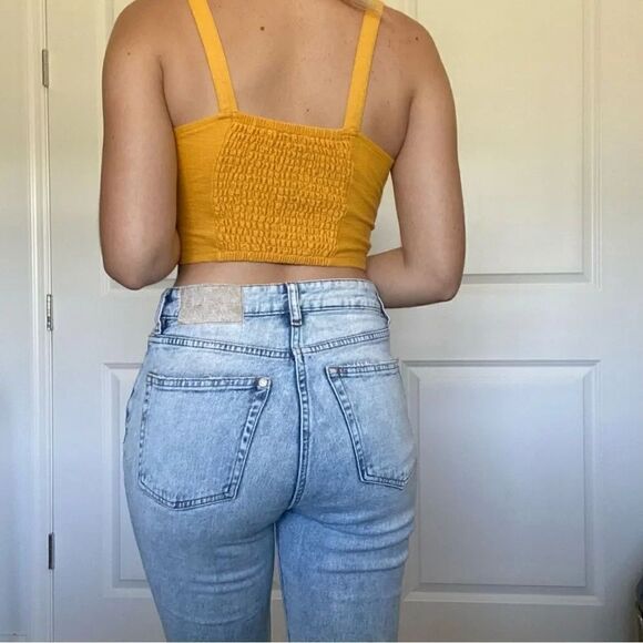 Forever 21 Yellow Tie Crop Top - Picture 3 of 8